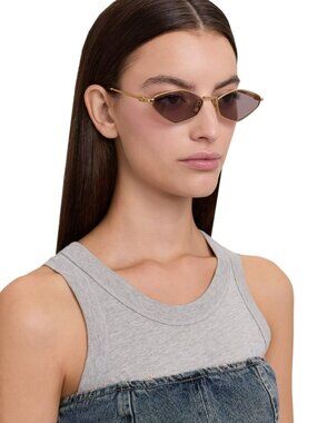 Miu Miu MU56ZS 5AK20I REGARD BRAND NEW Sunglasses Gold Purple Geometric Unisex